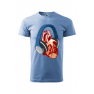 Tricou personalizat Heart Music, pentru barbati, albastru deschis, 100% bumbac