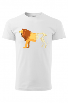 Tricou personalizat Lion Life Death, pentru barbati, alb, 100% bumbac