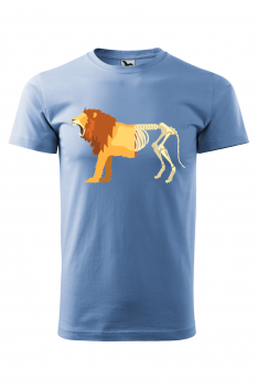 Tricou personalizat Lion Life Death, pentru barbati, albastru deschis, 100% bumbac