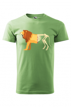 Tricou personalizat Lion Life Death, pentru barbati, verde iarba, 100% bumbac