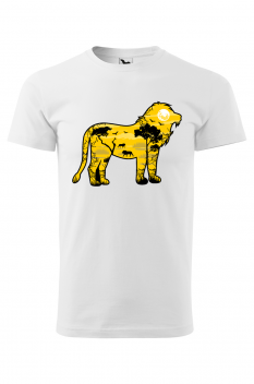 Tricou personalizat Lion, pentru barbati, alb, 100% bumbac