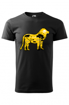 Tricou personalizat Lion, pentru barbati, negru, 100% bumbac