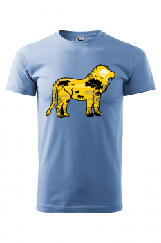 Tricou personalizat Lion, pentru barbati, albastru deschis, 100% bumbac