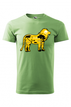 Tricou personalizat Lion, pentru barbati, verde iarba, 100% bumbac