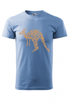 Tricou imprimat Animals Kangaroo, pentru barbati, albastru deschis, 100% bumbac