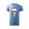 Tricou imprimat Ice Skull, pentru barbati, albastru deschis, 100% bumbac