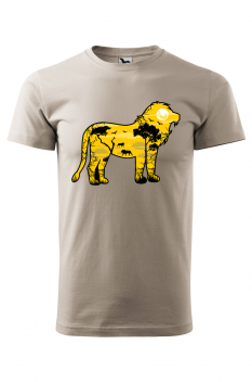 Tricou personalizat Lion, pentru barbati, gri ice, 100% bumbac