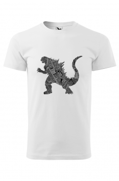 Tricou imprimat Kaiju, pentru barbati, alb, 100% bumbac