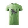 Tricou imprimat Kaiju, pentru barbati, verde iarba, 100% bumbac