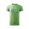 Tricou imprimat Nerd, pentru barbati, verde iarba, 100% bumbac