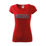 Tricou imprimat Nerd, pentru femei, rosu, 100% bumbac