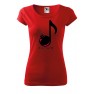Tricou imprimat Music Bomb, pentru femei, rosu, 100% bumbac