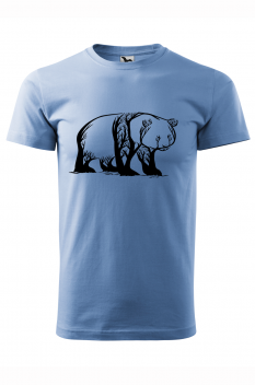 Tricou imprimat Panda Trees, pentru barbati, albastru deschis, 100% bumbac