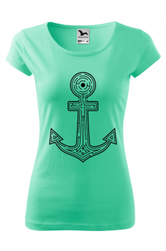 Tricou imprimat Labyrint Anchor, pentru femei, verde menta, 100% bumbac