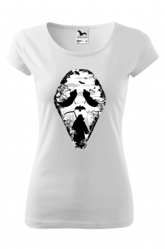 Tricou imprimat Reaper Scream, pentru femei, alb, 100% bumbac