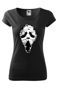 Tricou imprimat Reaper Scream, pentru femei, negru, 100% bumbac