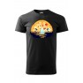 Tricou imprimat Pizza Sun Set, pentru barbati, negru, 100% bumbac