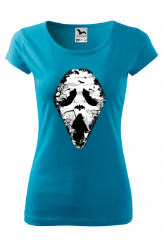 Tricou imprimat Reaper Scream, pentru femei, turcoaz, 100% bumbac