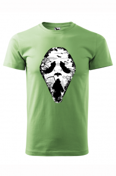 Tricou imprimat Reaper Scream, pentru barbati, verde iarba, 100% bumbac