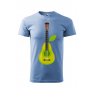 Tricou imprimat Pear Guitar, pentru barbati, albastru deschis, 100% bumbac
