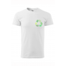 Tricou imprimat Recycling, pentru barbati, alb, 100% bumbac