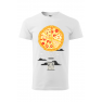 Tricou imprimat Pizza Air Baloon, pentru barbati, alb, 100% bumbac