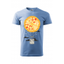 Tricou imprimat Pizza Air Baloon, pentru barbati, albastru deschis, 100% bumbac