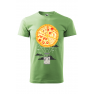 Tricou imprimat Pizza Air Baloon, pentru barbati, verde iarba, 100% bumbac
