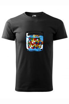 Tricou imprimat Rubic, pentru barbati, negru, 100% bumbac
