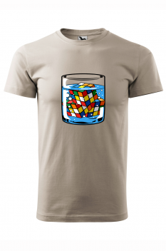 Tricou imprimat Rubic, pentru barbati, gri ice, 100% bumbac
