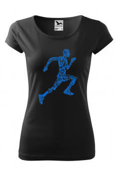 Tricou personalizat Runner, pentru femei, negru 100% bumbac
