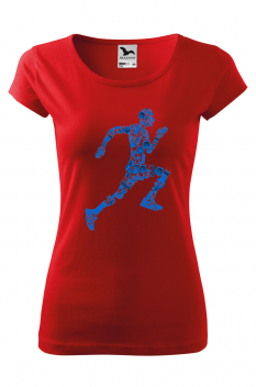 Tricou personalizat Runner, pentru femei, rosu 100% bumbac
