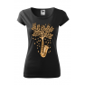 Tricou personalizat Saxophone Tree, pentru femei, negru 100% bumbac