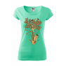 Tricou personalizat Saxophone Tree, pentru femei, verde menta 100% bumbac