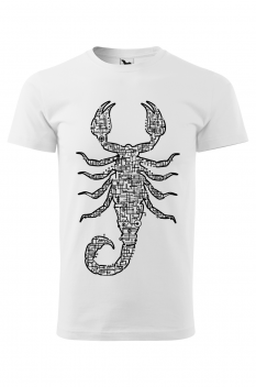 Tricou personalizat Scorpion, pentru barbati, alb, 100% bumbac