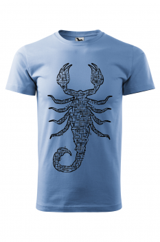 Tricou personalizat Scorpion, pentru barbati, albastru deschis, 100% bumbac
