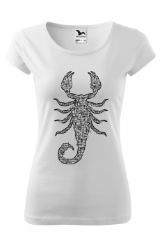 Tricou personalizat Scorpion, pentru femei, alb 100% bumbac