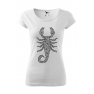 Tricou personalizat Scorpion, pentru femei, alb 100% bumbac
