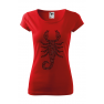 Tricou personalizat Scorpion, pentru femei, rosu 100% bumbac
