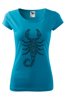 Tricou personalizat Scorpion, pentru femei, turcoaz 100% bumbac