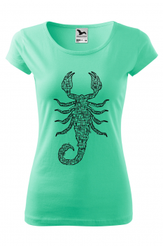 Tricou personalizat Scorpion, pentru femei, verde menta 100% bumbac