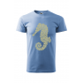 Tricou personalizat Sea Horse pentru barbati, albastru deschis, 100% bumbac