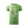 Tricou personalizat Sea Horse pentru barbati, verde iarba, 100% bumbac