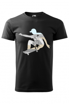 Tricou personalizat Skateboard, pentru barbati, negru, 100% bumbac