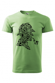 Tricou personalizat Sherlock Holmes, pentru barbati, verde iarba, 100% bumbac