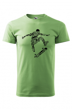 Tricou personalizat Skater, pentru barbati, verde iarba, 100% bumbac