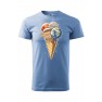 Tricou imprimat Planet Ice Cream, pentru barbati, albastru deschis, 100% bumbac