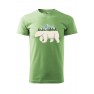 Tricou imprimat Polar Bear, pentru barbati, verde iarba, 100% bumbac