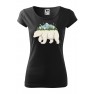 Tricou imprimat Polar Bear, pentru femei, negru, 100% bumbac
