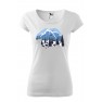 Tricou imprimat Polar View, pentru femei, alb, 100% bumbac